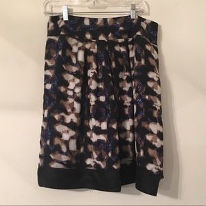 Dana Buchman Pleated lined Silk Skirt 12